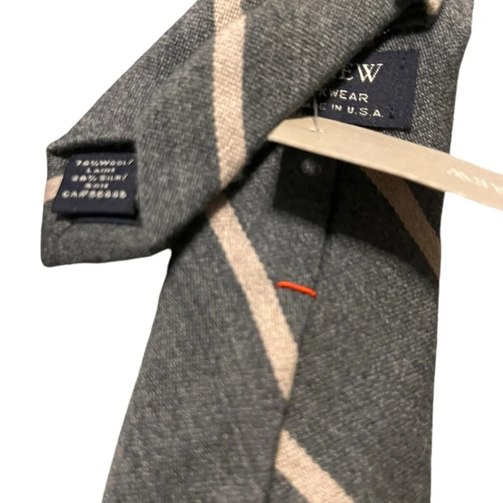 J.crew mens diagonal stripes handmade wools tie silk wool new